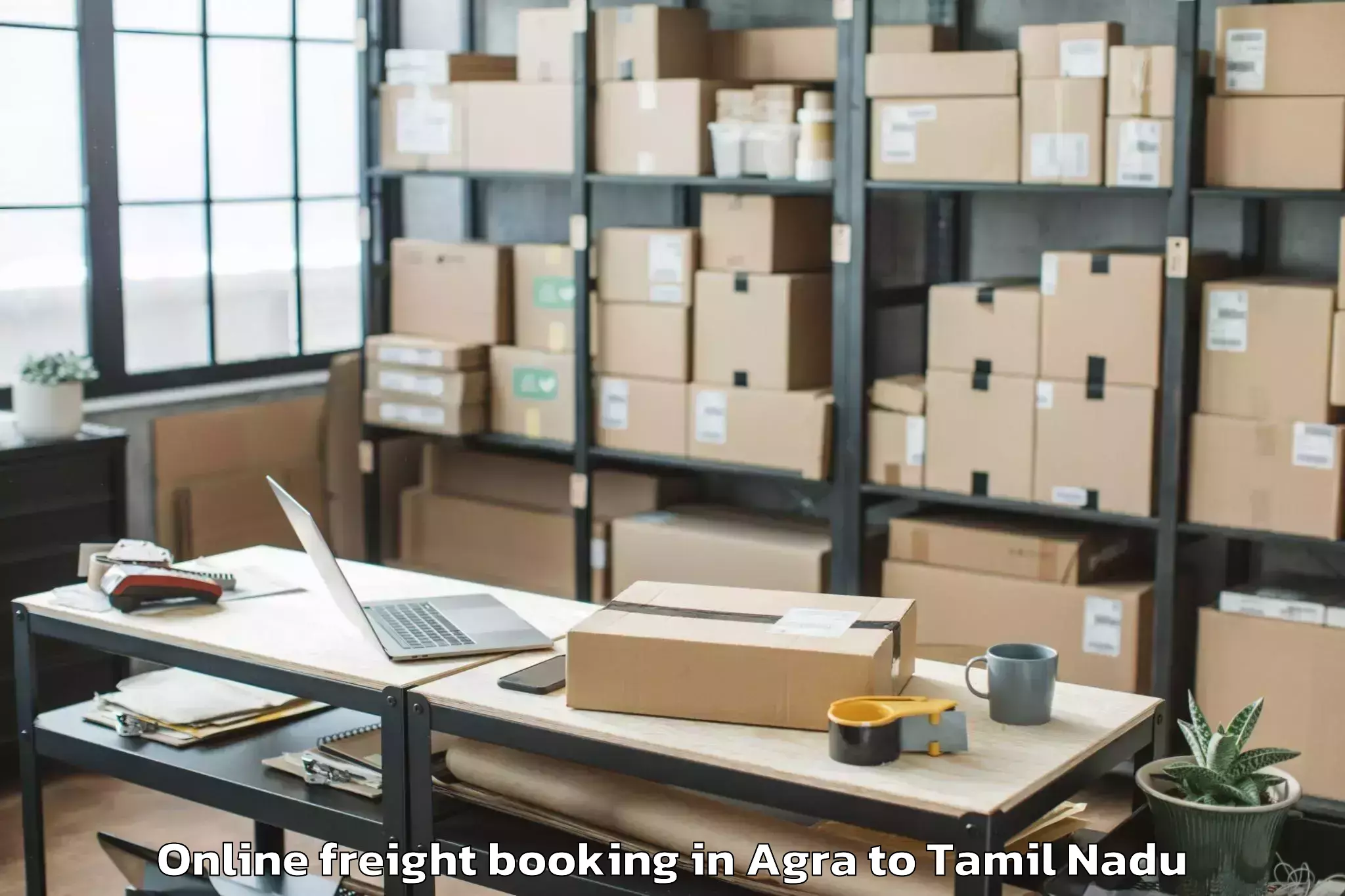 Book Agra to Memalur Online Freight Booking